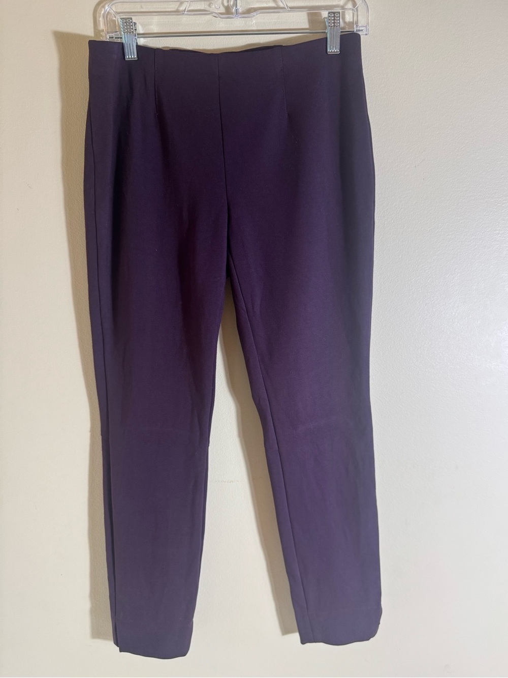 Via Masini 80 Firenze Slim Stretch Ponte Pants - Dark Plum